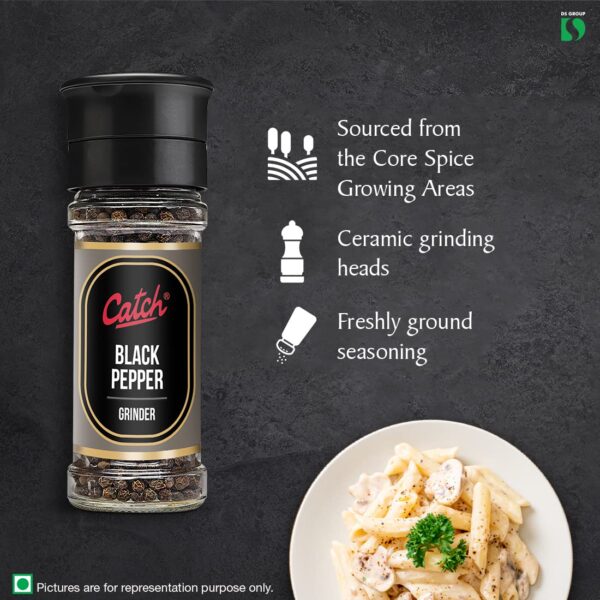 CATCH Grinder Black Pepper 50 GM - Pack of 2(100 GMS) - Image 3